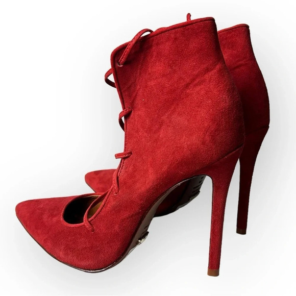 Schutz Red Strappy Heels 7B - Picture 2 of 7